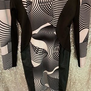 Cato black & white bodycon dress